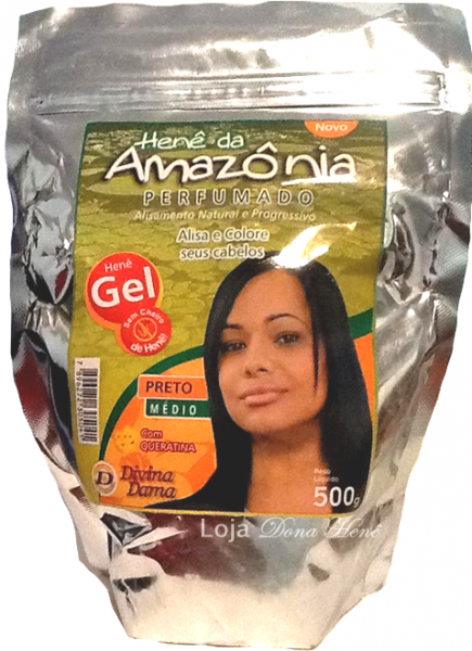 *Henê da Amazônia em Gel Pouch - Preto Médio 500g